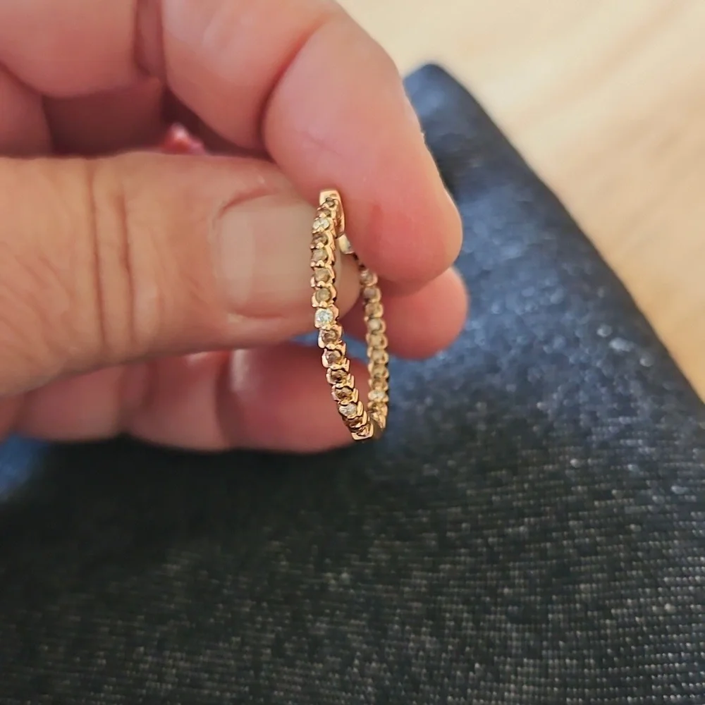 Levian Inside Outside Hoop Earrings - Picture 2 of 7